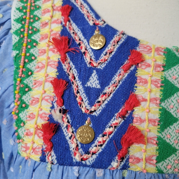 Anthropologie Verb by Pallavi Singhee Rhapsody Embroidered Beaded Boho Blouse XS - Picture 13 of 15